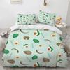 Cartoon Avocado King Queen Duvet Cover Fruit Funny Expression Bedding Set For Kids Teens Adult Green Quilt Cover With Pillowcase