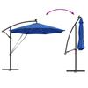 Azur Blue Solar Powered LED Strip Sun Umbrella 294 x 294 x 248 cm