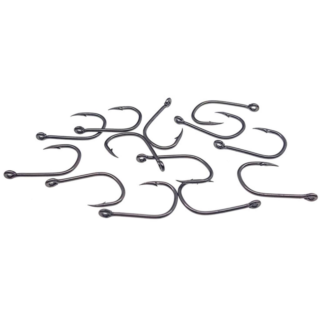 100Pcs Stainless Steel Fishing Lure Hook with Rings Carbon Steel Bait Fish Hooks for Freshwater Saltwater Fishing Accessories