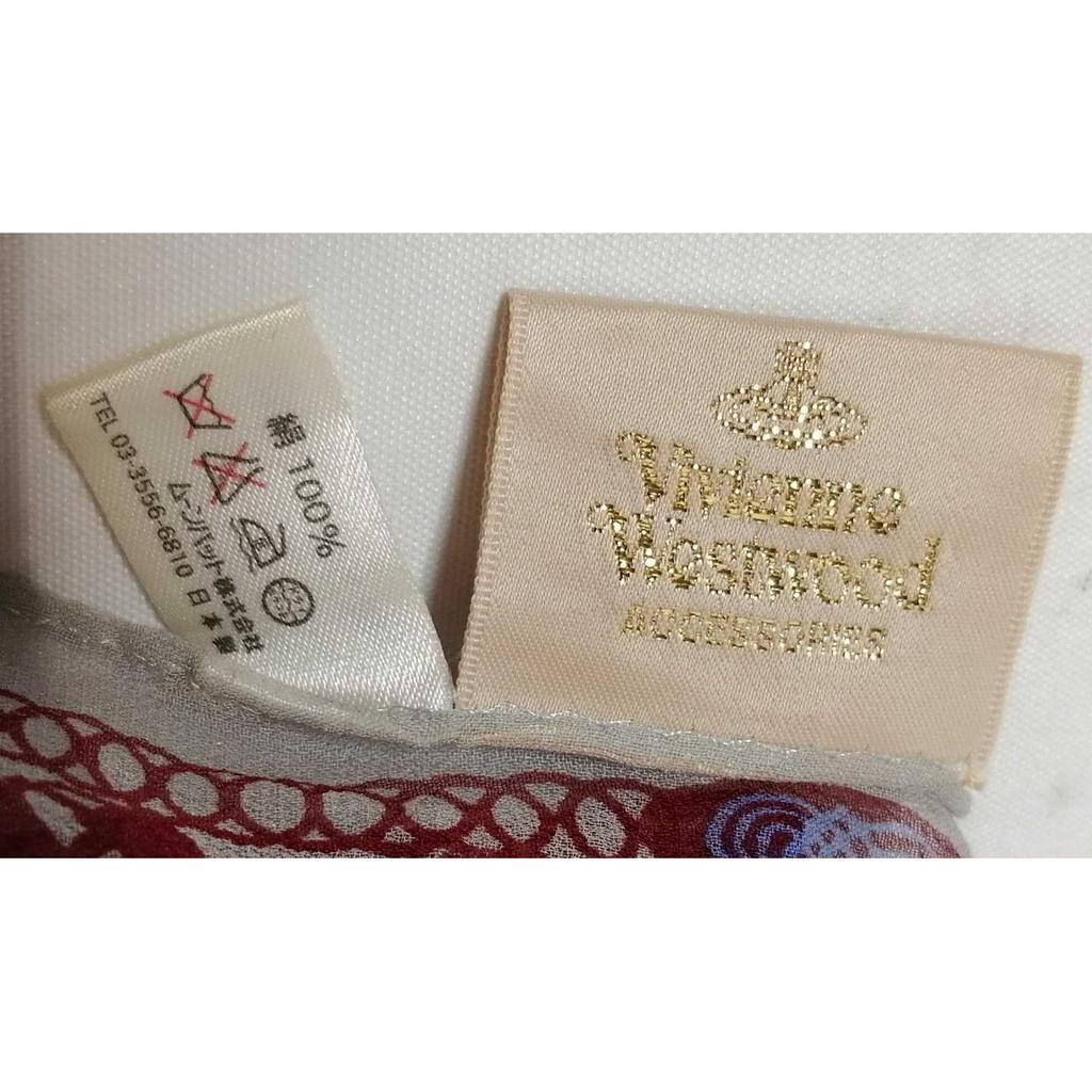 Б/у шелковый шарф VIVIENNE WESTWOOD с принтом по всей поверхности