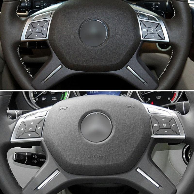 LHD RHD Car Steering Wheel Cover Chrome Trim Panel Replacement For BENZ C E M ML GL GLS G Class W204 W212 W166 W463 A0994640513