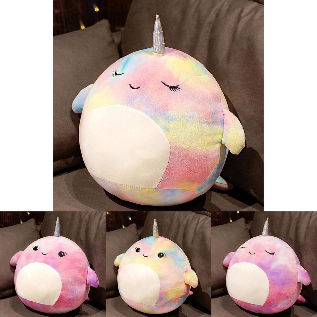 Squishmallow Мультяшная Подушка-Кит Плюшевая Игрушка Коллекционная Из Эластичного Кристального Вельвета Фиолетовая/лавандовая Маленький/большой Размер Набивка ПП Хлопком