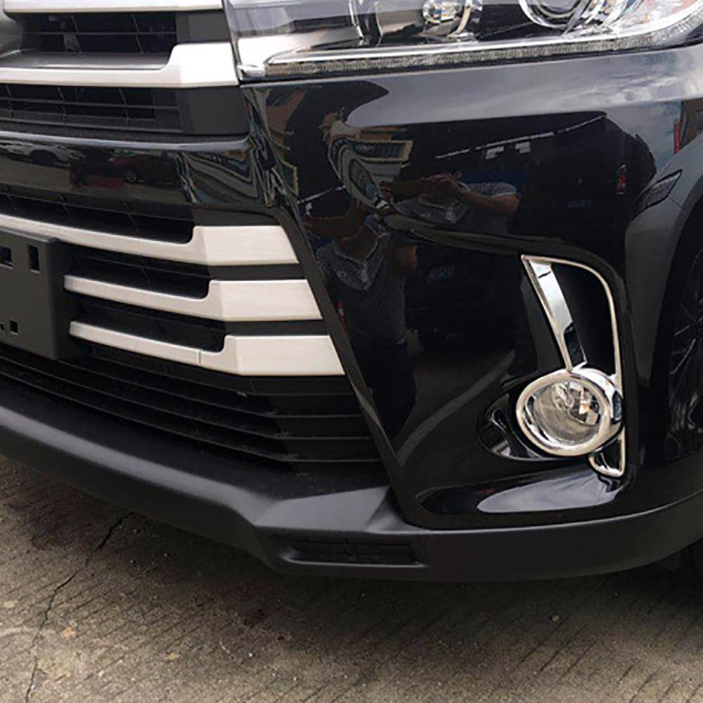 2PCS Front Fog Light Lamp Cover Trim Chrome For Toyota Highlander 2017 2018 2019