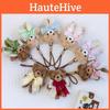 Cute Bear Couples Plush Keychain With Bow For Backpack Decoration