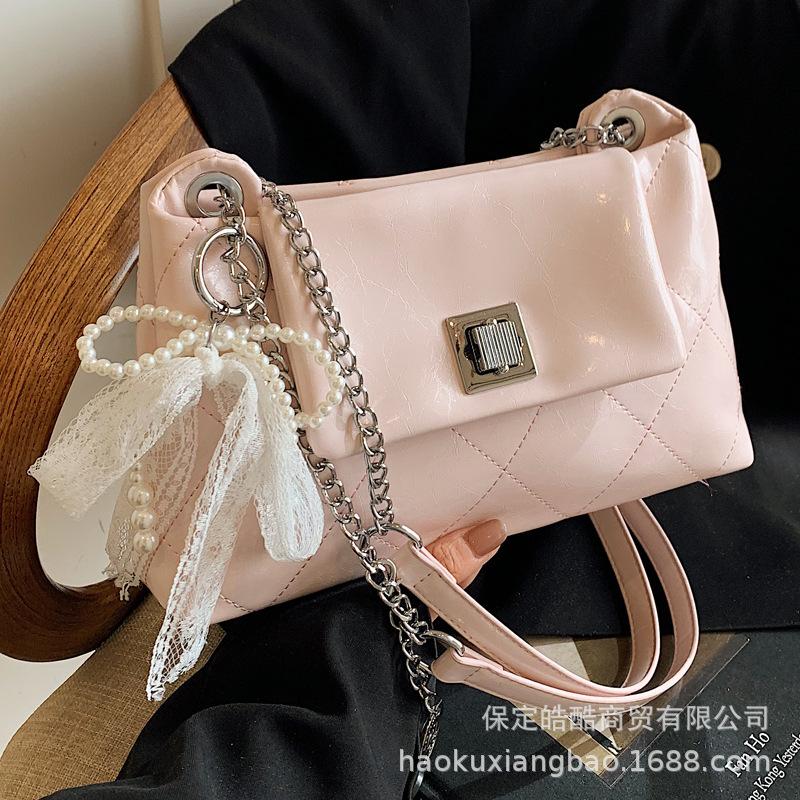 Маленькая сумка премиум-класса женская 2025 новая весна-лето универсальная сумка-мессенджер на цепочке с ромбами повседневная женская маленькая квадратная сумка