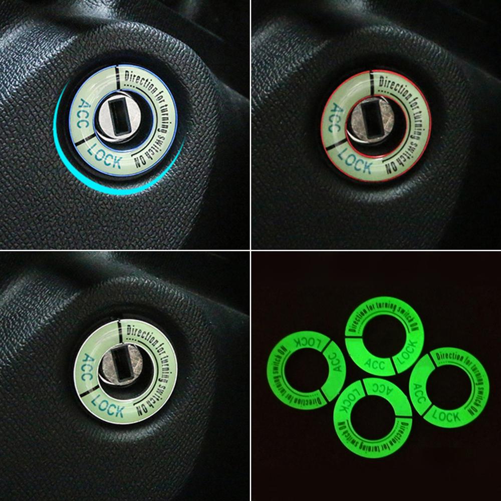 Автомобильное кольцо для ключей зажигания, декоративная отделка, светящиеся наклейки для Peugeot 208 301 307 308 2008 3008 5008, аксессуары