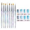 8 Pcs Nail Art Brushes Set Nail Design Painting Brushes Gel Builder Brushes Practical Nail Liner Brushes for DIY Salon