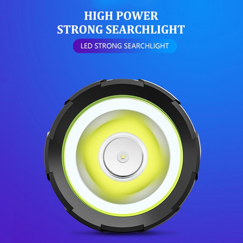 Мощный перезаряжаемый прожектор, светодиодный фонарик IPX6, водонепроницаемый с задним фонарем, яркий прожектор с ручкой для поиска в кемпинге