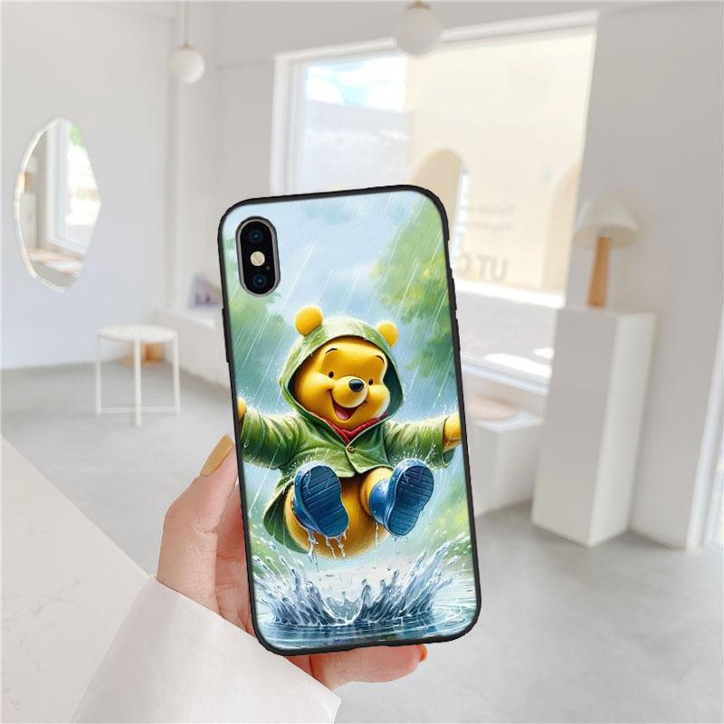 CJ104 Winnie the Pooh Soft Shell Phone Case for iPhone SE X XS XR 11 16E 17 Pro Max Air 8 7 6 6s Plus