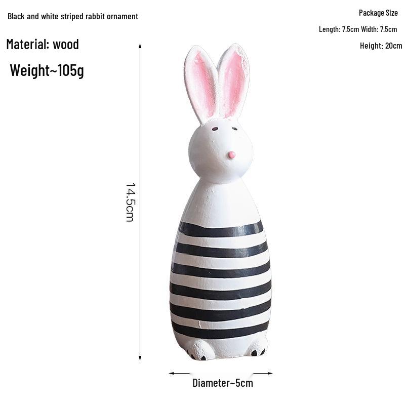 Nordic Wooden Rabbit Figurine - Home Décor for Wine & TV Cabinets, Entryway Gift