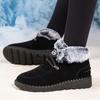 Зимние ботинки на плоской подошве для женщин, новинка на осень и зиму, короткие толстые плюшевые ботинки со шнуровкой и большим круглым носком