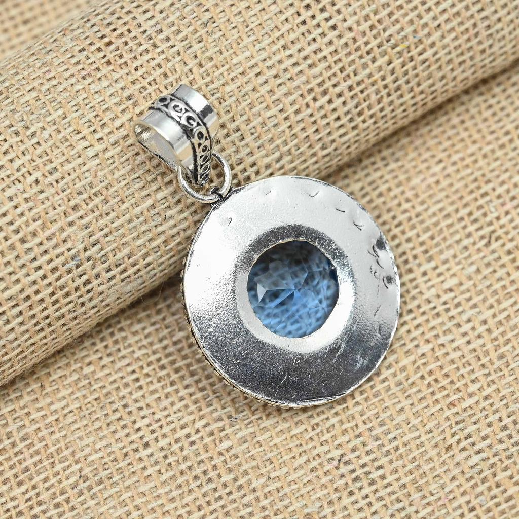 AAA + танзанит драгоценный камень стерлингового серебра 925 ручной работы круглой формы кулон ювелирные изделия