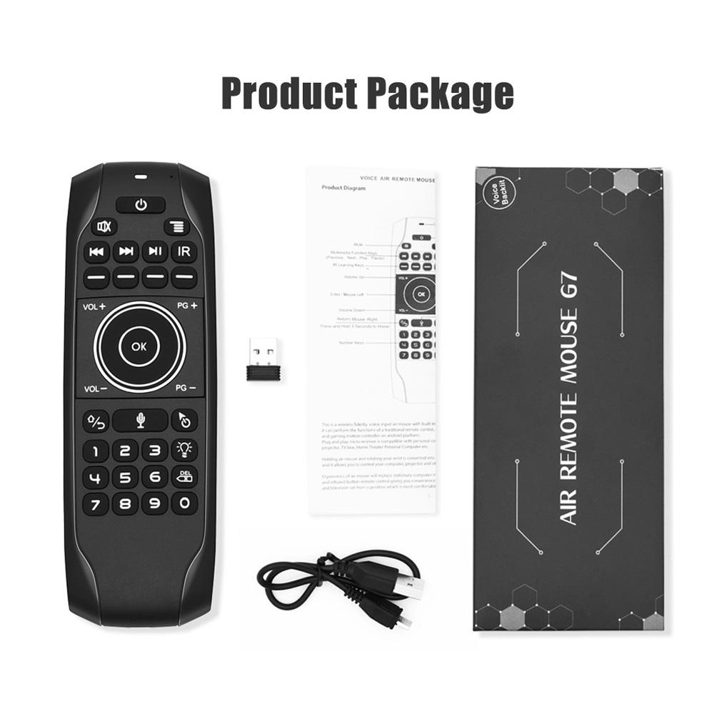 Backlit 2.4G   Mouse Wireless Keyboard Voice Control 6-  Motion Sensing Backlight IR Learning for     TV BOX PC