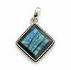 Labradorite Pendant, 925 Solid Sterling Silver, Handcrafted Square Shape Gemstone, Minimalist Necklace Pendant