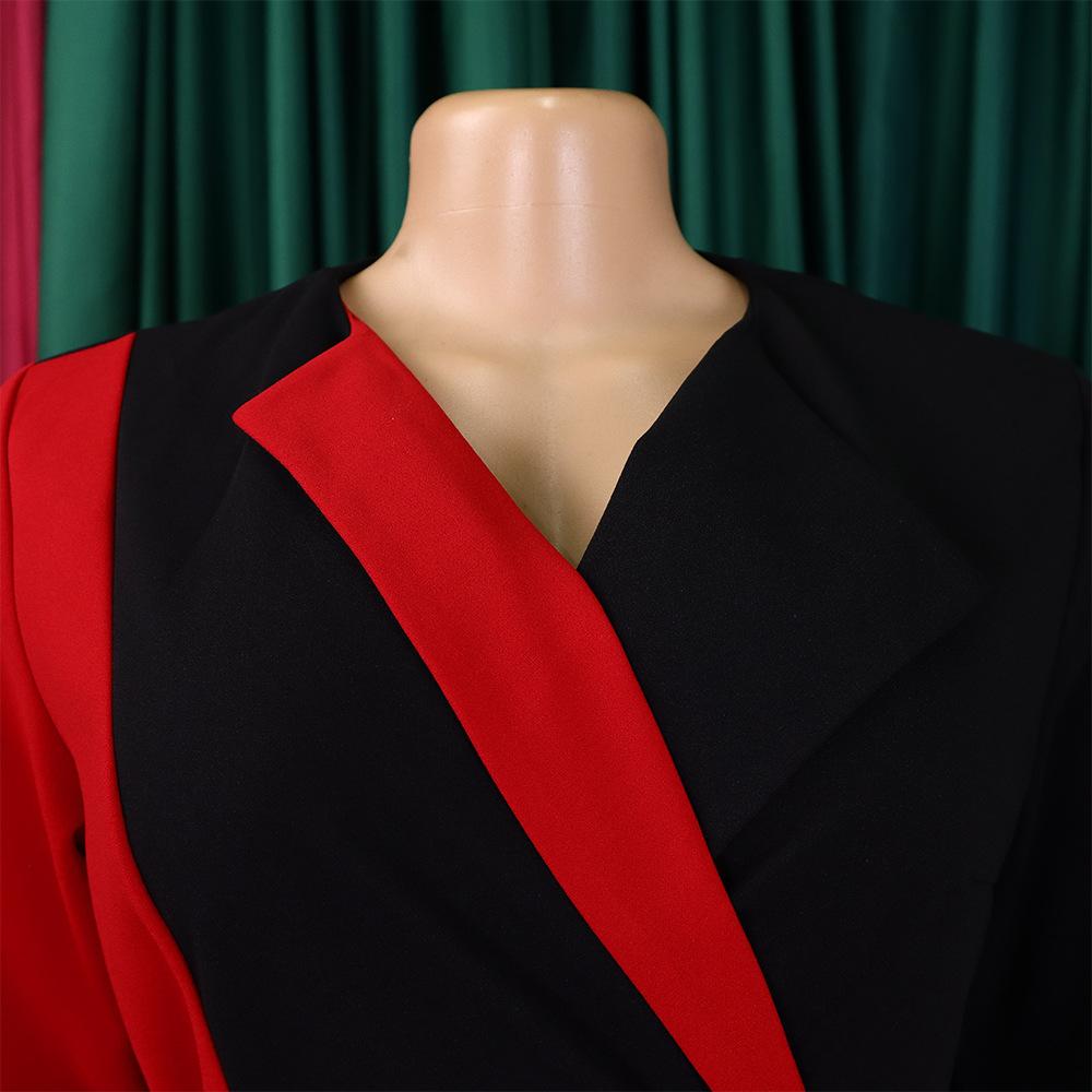 JKASHDK Women's Fashion Spring Autumn Plus Size Solid Color Print Long Sleeve High Waist Casual Dresses