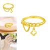 Luxurious Women's Four Leaf Clover Ring Trendy Gold Plated Copper Jewelry