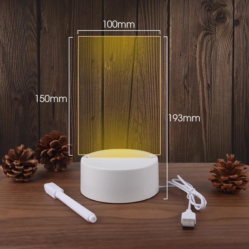 Доска для заметок, креативный светодиодный ночник, USB-доска для сообщений, праздничный светильник с ручкой, подарок для детей, украшение для подруги, ночник