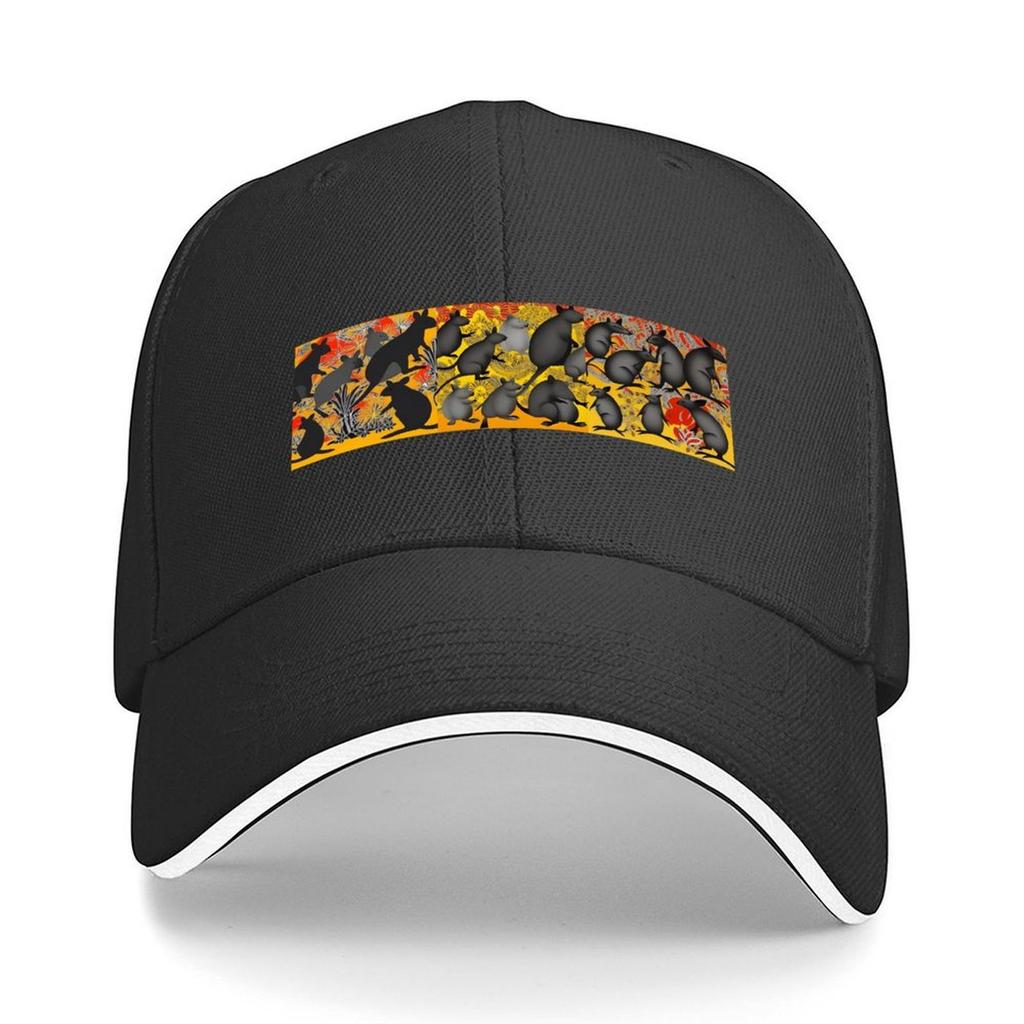 Wallaby art 3 Baseball Cap Beach fishing hat Snap Back Hat Anime Mens Womens