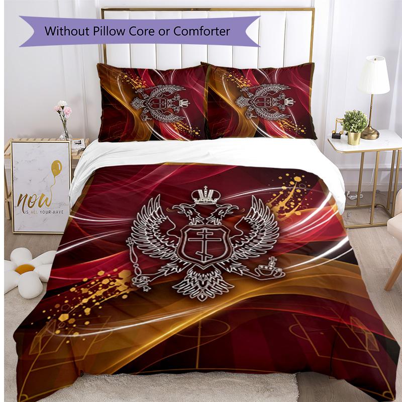 Serbia Printed Bedding 3 Piece Set Cozy Breathable Bed Cover Set as Housewarming Holiday Gift