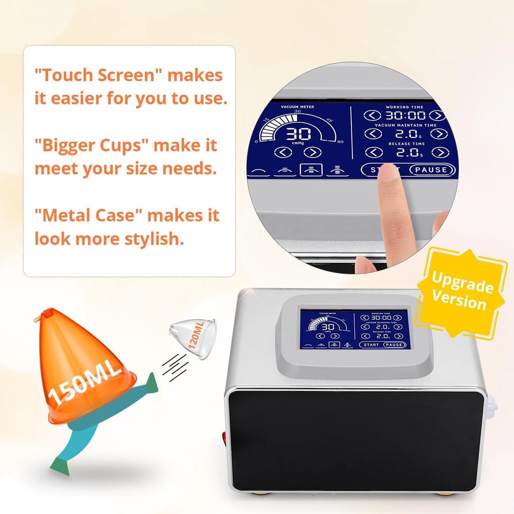 Шестиполюсный вакуумный терапевтический аппарат, улучшенная версия с сенсорным экраном, версия BBL-машины для ягодиц, массажер для тела с 24 чашками и 3 насосами