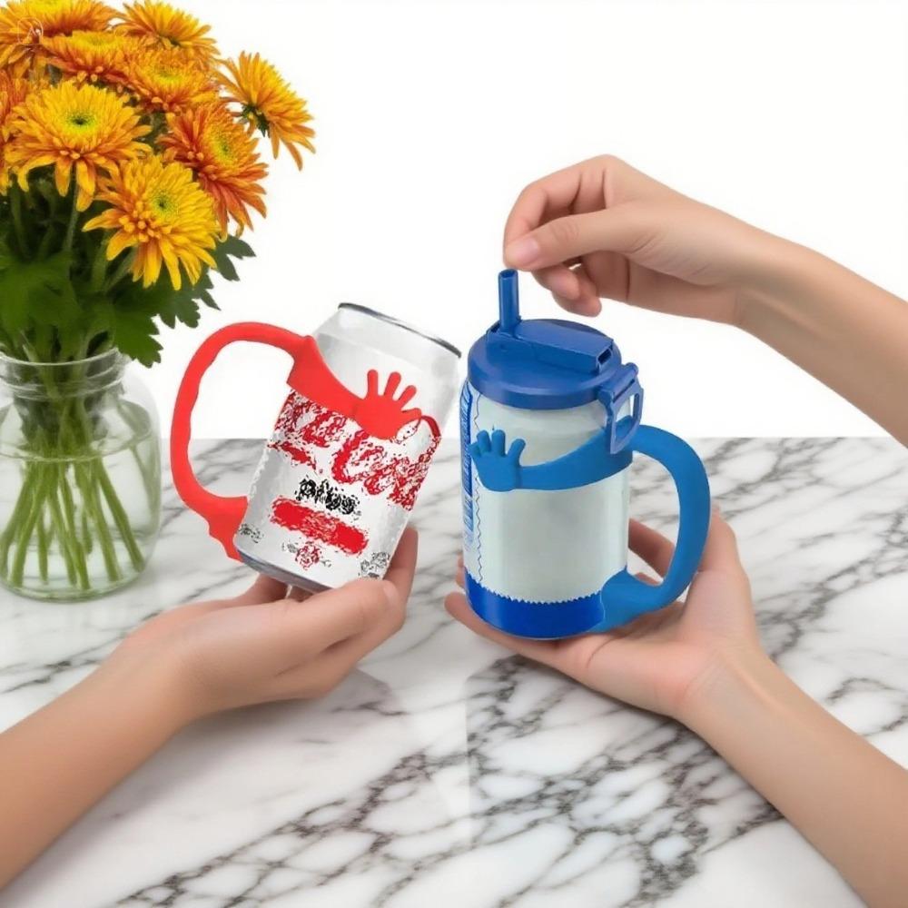 Palm Design Soda Can Handle with Suction Cup Soda Can Grip Portable Soda Can Support  Party