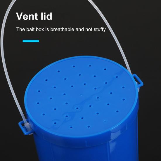 Live Bait Bucket with Portable Handle Breathable Anti-drop Cover Fishing Earthworm Storage Box Small Live Red Worm Container Fishing Accessories