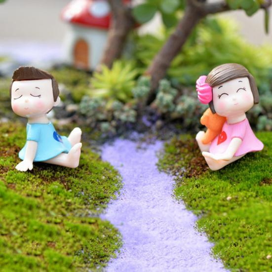 2 шт. милый бант для девочек и мальчиков, мини-кукольный домик, микропейзаж, миниатюрные украшения