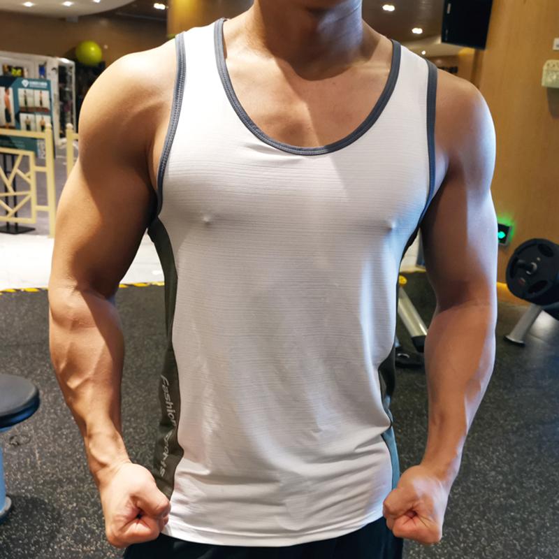 Men's Breathable Quick-drying Sleeveless Tank Sports Fitness Tops Running Basketball Vest Training T-shirt Compression Base Layer Undershirts Tee