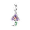 S925 Silver DIY Bracelet Beads Charms Iris Pansy Four Leaf Clover Pendant for Jewelry Making Handmade