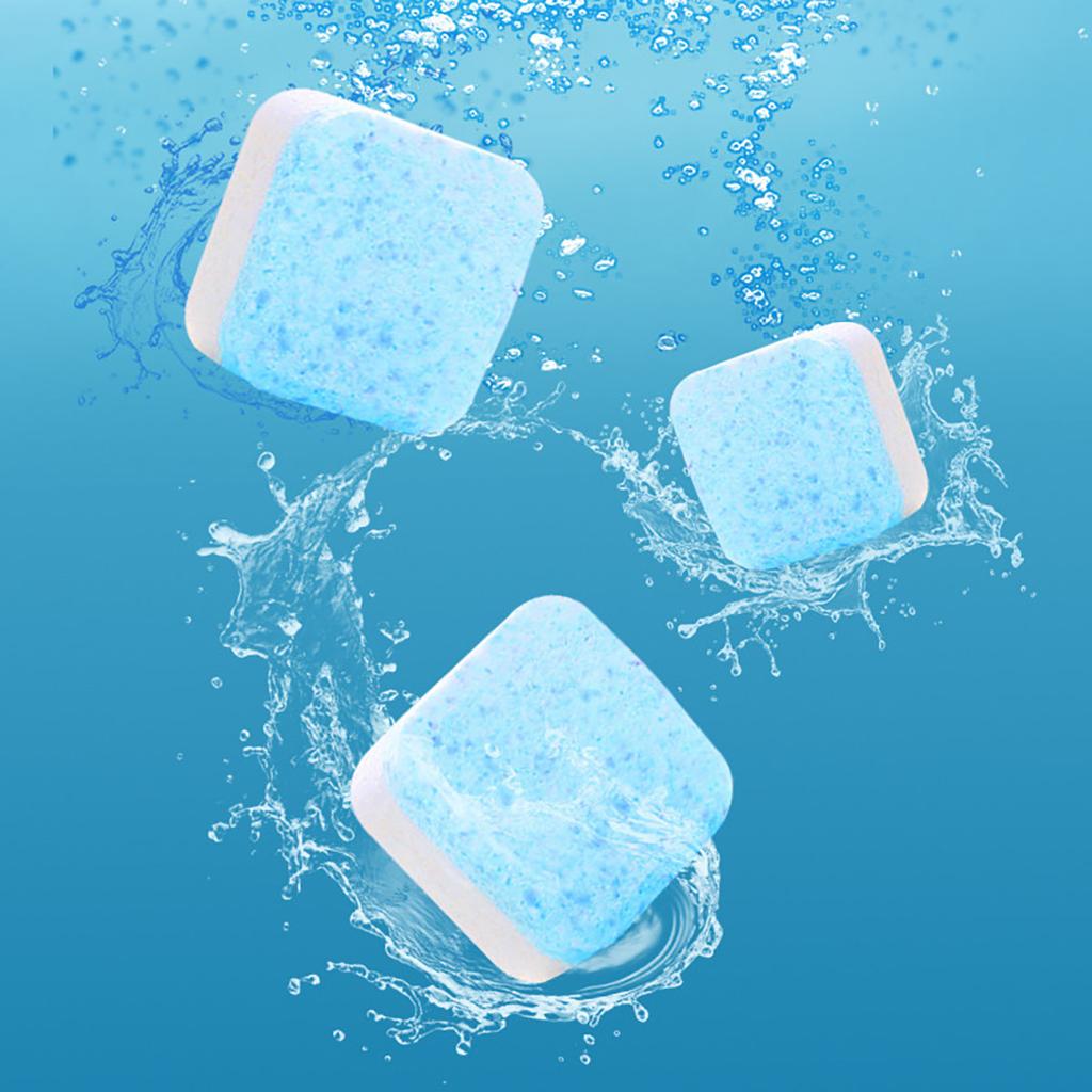 A Box of 12pcs Washing Machine Cleaners Washing Machine Tub Cleaning Effervescent Tablets Deep Cleaning Chemical Stain Removal