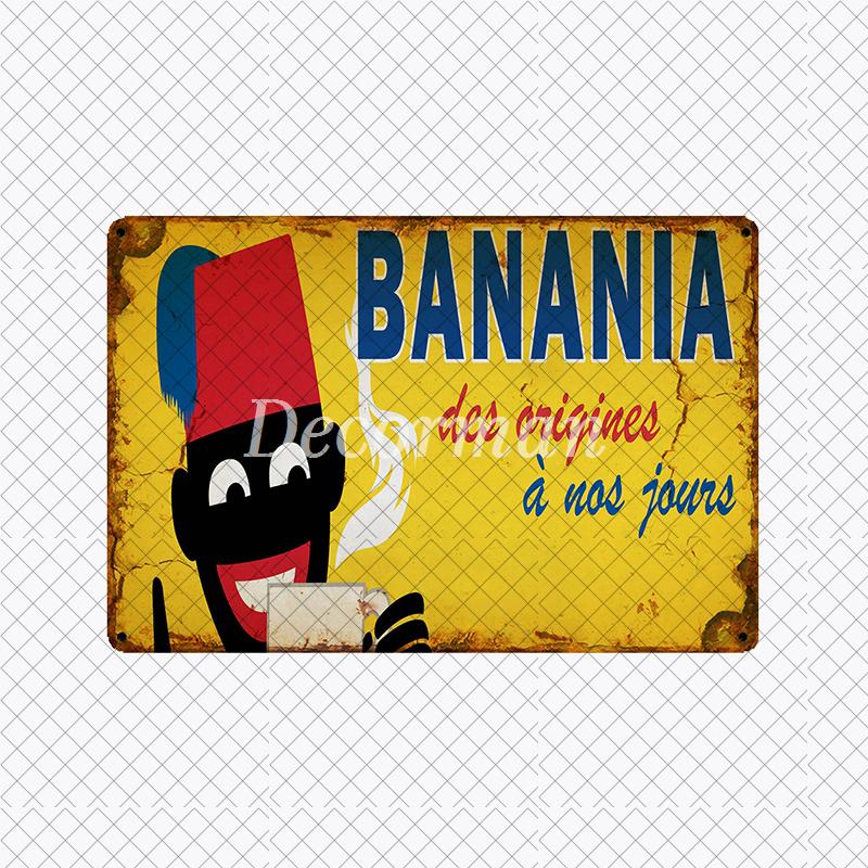 [ DecorMan ] France BANANIA Metal SIGN Custom Wall Poser iron Painting PUB Room Bar Hotel Decor LTA-3143