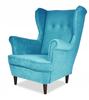 ARI Scandinavian Family Meble Wing Chair In Light Blue Velvet