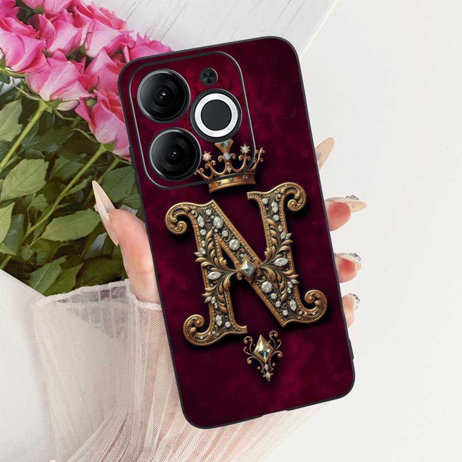 Для Itel A80 Чехол A671L A671LC Задняя крышка Роскошная Буква Имени Корона Мягкий Силикон Чехол для Телефона для Пары Для ItelA80 A 80 Оболочка