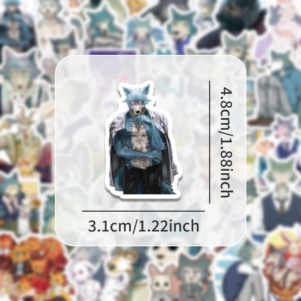 54 шт. Наклейки BEASTARS Водонепроницаемые Наклейка для Ноутбука Мотоцикла Багажа Сноуборда Холодильника Автомобиля