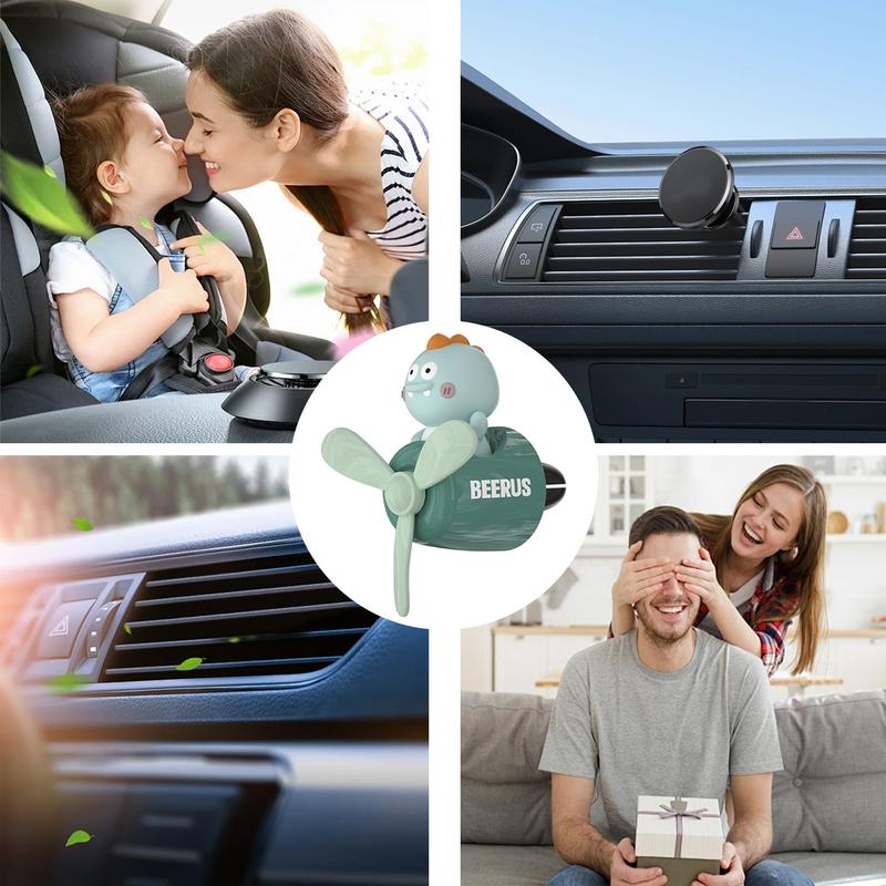 Car Air Freshener Vent Clip Cartoon Pilot Oil Diffuser Vent Clip Rotating Propeller Automotive Air Outlet Fan Cute Car Diffuser