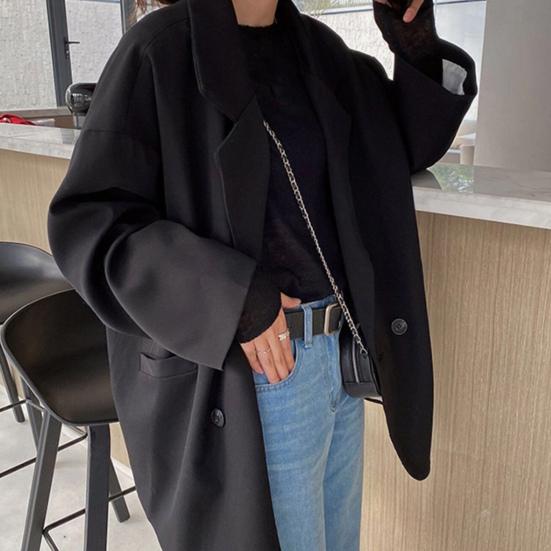 Пиджак, двубортная рабочая одежда, элегантный темпераментный женский пиджак с зубчатым воротником, деловой пиджак, пальто для повседневной жизни