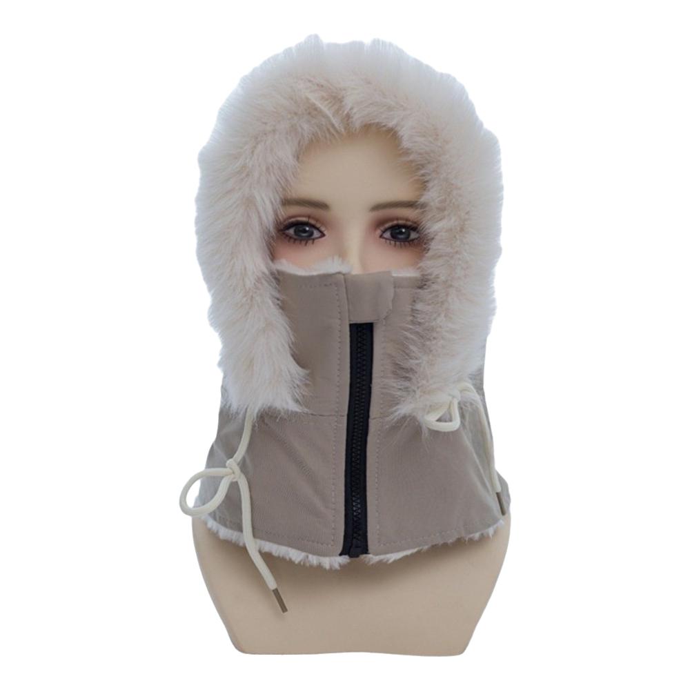 Neck Coverage Winter Thermal Mask with Drawstring Winter Balaclava Hat for Skiing