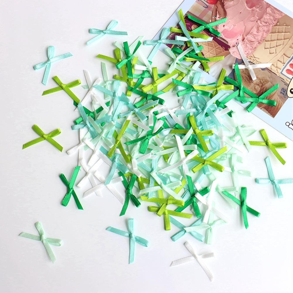 100pcs Mini Ribbon Bows Solid Color Gift Wrapping Bowknot Flowers Bows Ties  DIY Craft Scrapbooking