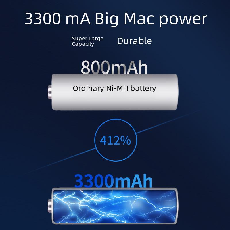 Комплект из 2 аккумуляторных батарей 5-го поколения 1,2 В с интеллектуальной подсветкой, 3300 мАч, для микрофонов