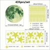 435pcs Radiant Luminous Star & Moon Wall Stickers - Illuminate Your Space with Glow-in-the-Dark DIY Wall Art - Aesthetic Home &
