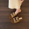 Fashion 2025 New Summer Fashion Open Toe Breathable Women Slippers Outdoor Casual Beach Low Heels Sandals Classical Buckle Slippers