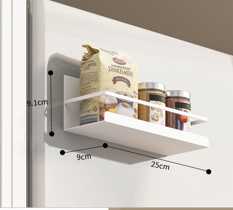 Kitchen Magnetic Organizer Shelf Refrigerator Side Storage Shelves Household Magnetic Spice Rack Hanging Magnet Metal Shelf