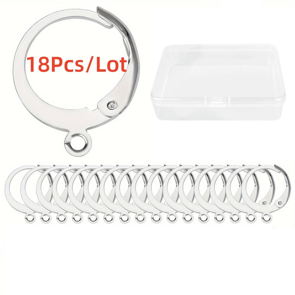 1 Box 18/48/90Pcs Earring Findings Kit Leverback Earring Hooks Hypoallergenic Huggie Lever Back Ear Wires for Jewelry Making Kit