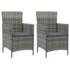 Day and Night - Day and Night Garden Chairs 2 Units with Gray Synthetic Rattan Cushions