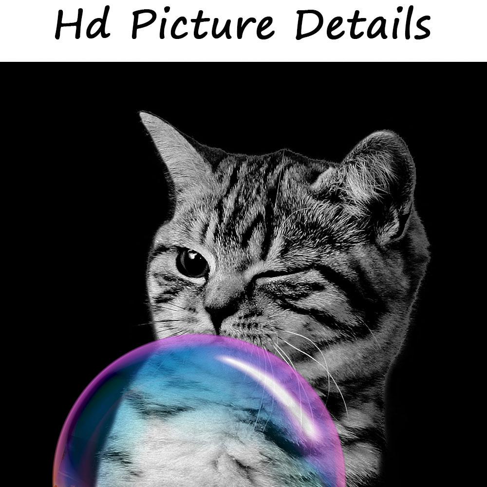 Картины на холсте с изображением животных и пузырей, панда, кошка, лев, тигр, слон, жираф, принты, художественная настенная картина для гостиной, домашний декор