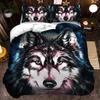 3D Wolf Bedding Set Black White Duvet Cover For Adults Bedroom Luxury Comforter Set Queen King 220x240 Size Aniaml Bed Set