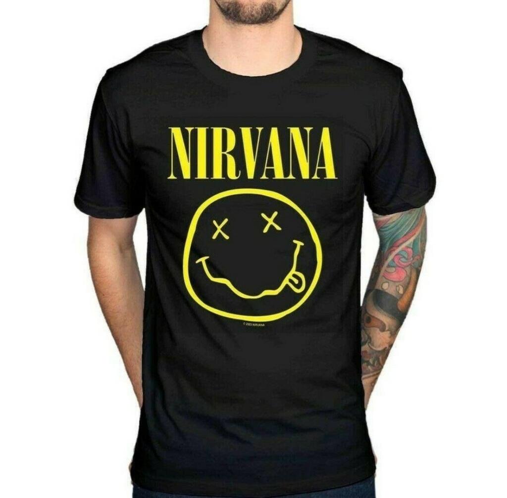 26 NIRVANA unisex T-Shirt Smiley Face Logo Graphic unisex T-Shirt Size Medium Unisex unisex T-Shirt