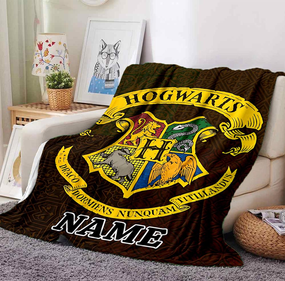 Custom Name Golden Snitch Flannel Blanket Throw Blanket Soft Warm Sofa Bed home Decor Unique Gift