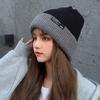 Hat Female autumn and winter trendy versatile knitted hat small face retro warm Internet celebrity wool hat