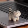 Милая фигурка кошки Животные Декоративное деревянное украшение Миниатюрный котенок Кофе Дом Спальня Офис Украшение для стола Подарок Статуэтка